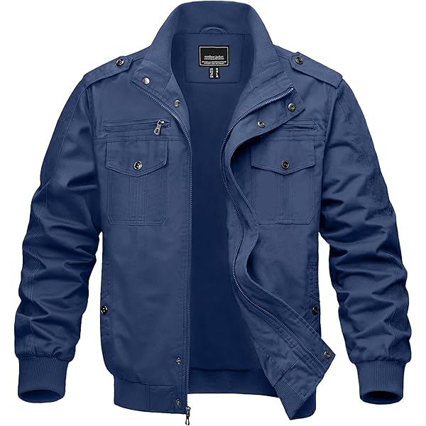 wantdo Men's Cotton Lightweight Jacket Military Jacket Casual